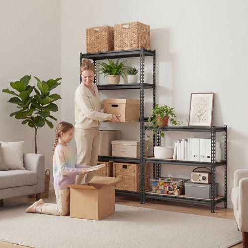 VEVOR Storage Shelves, 5-Tier Adjustable, 3000 lbs Capacity, Heavy Duty Garage Storage Shelving Unit, Metal Utility Rack Shelf, for Kitchen Pantry Basement Bathroom, 36.34" W x 12.17" D x 71.38" H - size: 12" D x 36" W x 72" H