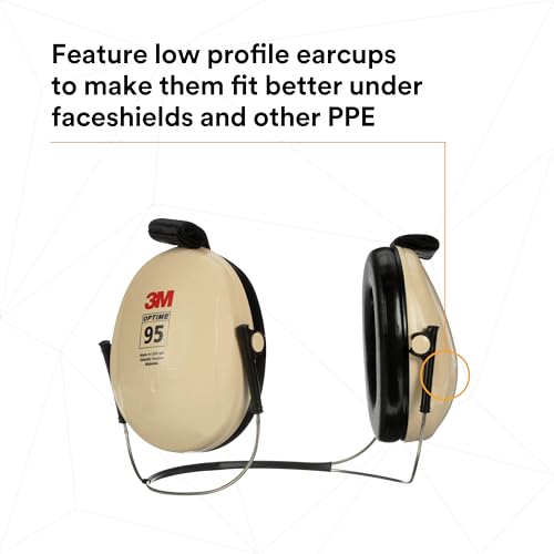 3M PELTOR Hearing Protection Optime 95 Earmuffs, Adjustable Earcups, E-A-Rfit Compatible, Stainless Steel - size: Behind the head, style: Behind-the-head