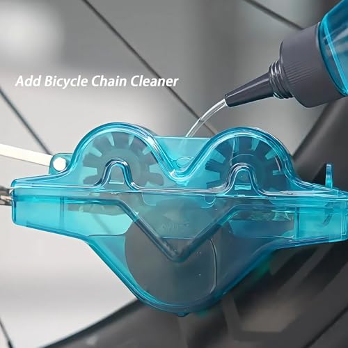 Upgraded Polycarbonate Bike Chain Cleaner Tool – Chain Scrubber with 360° Automatic Brushes, No Chain Removal Drivetrain Maintenance Kit for Mountain Bike,Road Bike,Ebike and Trail Bikes