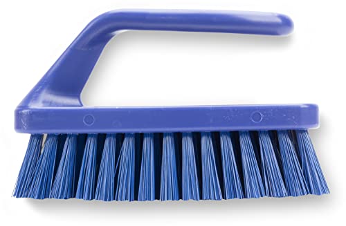 SPARTA Scrub Brush with Iron Shaped Handle and Stiff Bristles, Heavy Duty Scrubber Brush for Kitchen, Bathroom, Shower, Tile, Sink, Carpet and Bakepans, Polypropylene, 6 Inches, Blue, (Pack of 6) - color: Blue, size: 6 Inches (Pack of 6)