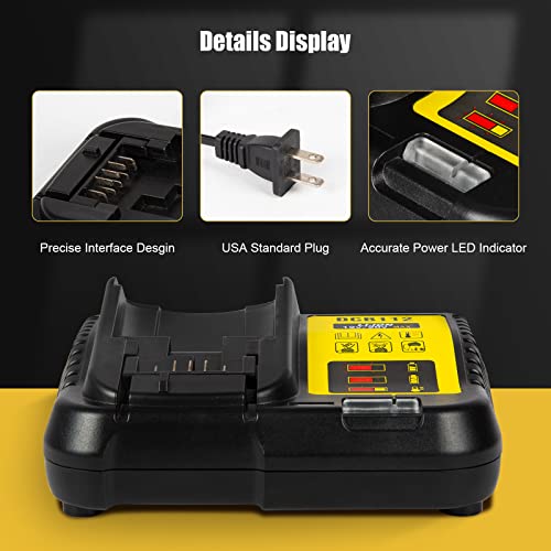 DCB112 20V MAX Battery Charger Replacement for Dewalt Battery Charger, Compatible with Dewalt 12V-20V Battery(Black) - color: Black
