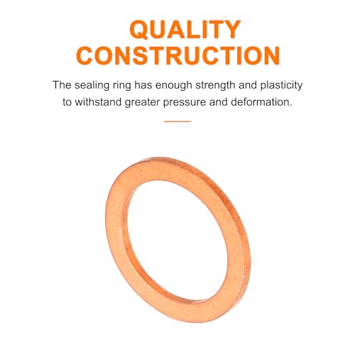 MECCANIXITY 52 Pcs Flat Copper Washers, 11x15x1mm Copper Upgraded Flat Metric Sealing Crush Ring Washers for Hydraulic Fittings Screw Bolt Nut Electronic Repair - size: 11x15x1mm