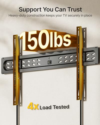 monTEK Ultra Slim Fixed TV Wall Mount for 43–95 inch TVs Holds 150 lbs - size: 43–95" Fixed
