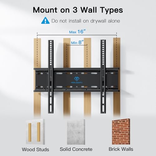 PERLESMITH Ultra Slim Fixed TV Wall Mount for 26–60 inch TVs up to 115 lbs - size: 26-60" Fixed TV Wall Mount
