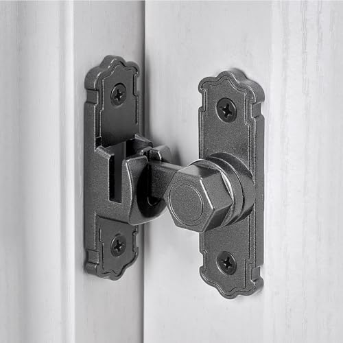 Gray 90/180 Degree Barn Door Latches,Aluminum Alloy Flip Latch - color: Gray
