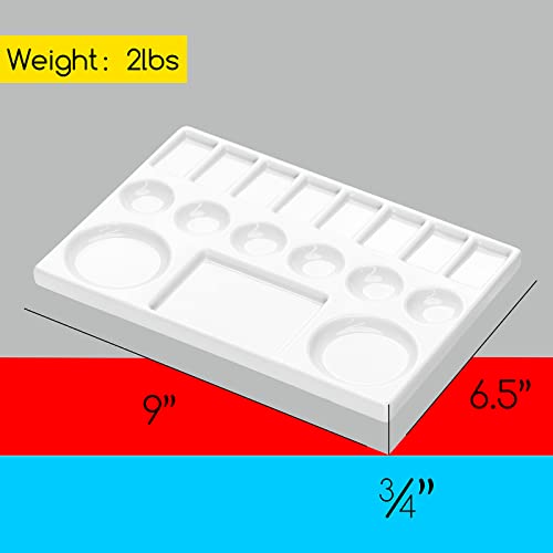 MEEDEN Ceramic Watercolor Palette: 17-Well Porcelain Mixing Tray - size: 9.3" x 6.5" x 0.2"
