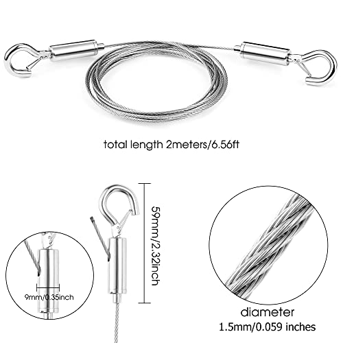 Adjustable Picture Hanging Wire Kit,Heavy Mirror and Frames Hanging Kit - color: Silver, size: 2M2PCS