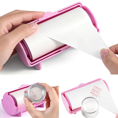 Nail Stamper Cleaner Roll, Sticky Lint Remover for Stampers - color: Pink