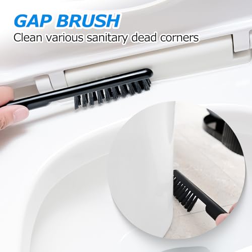 FORASTO 3in1 Toilet Plunger and Brush Set - Home Bathroom Cleaning Tools - color: Bright Black, size: 1Pack
