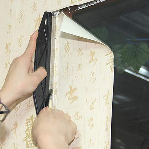 EMVANV Paint Trim Guard, Cutting in Tools for Painting, Multi-Purpose Straight Edge Tool Paint Guide Painter's Trim Guard Stainless Steel Paint Shield for Paint Guide & Measurement(Black)