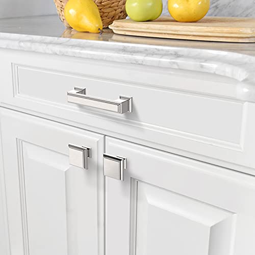 Amerdeco 10 Pack Brushed Satin Nickel Cabinet Pulls 3" | Cabient Hardware Kitchen Cabinet Handles for Bathroom Drawer Pulls Dresser Pulls ZH0001 - color: Brushed Satin Nickel, size: 3" hole center, style: 10 Pack