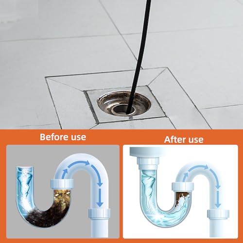 100FT Sewer Jetter Kit for Pressure Washer, 5800PSI Drain Cleaner Hose - color: Black -100FT hose