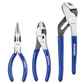 WORKPRO Pliers Set, 3-Piece Plier Tool Set with Soft Handle - color: Blue