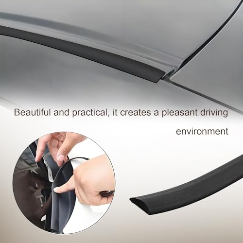 16.5FT/5M Car Windshield Seal Strip & Sunroof Rubber Seal, Universal Automotive Weather Stripping Seal Strip for Car Front Rear Windshield, Sunroof, Windows, Sliding Doors Edge Trim Molding Protection