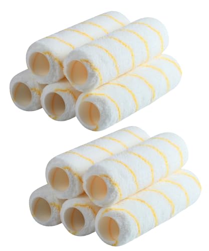 Bates- Paint Roller Covers, 9", Pack of 10, Covers for Paint Rollers 9 Inch, 9 Inch Paint Roller Covers, Paint Roller Cover, Paint Roller Covers 9 Inch, Large Paint Roller Covers - color: Yellow Stripes, size: 9 Inch, 10 Pack