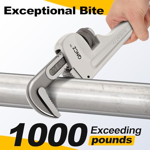 QNCZ 2 Piece Aluminum Adjustable Pipe Wrench Set 8 and 14 Inch - size: 8-14 Inches