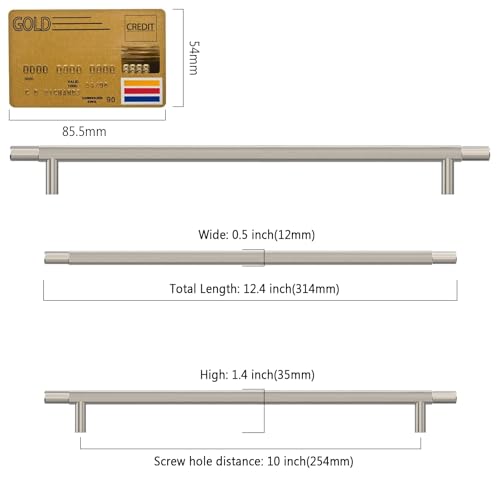 Amerdeco 10 Pack Brushed Satin Nickel Knurled Cabinet Pulls 10 Inch Hole Centers Kitchen Cabinet Handles Hardware Kitchen Handles for Cabinets Handles IH0006… - color: Brushed Satin Nickel, size: 10"/254MM Hole Center