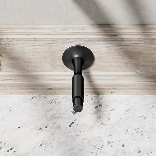 Door Stopper for Bottom of Door, 4.09 Inch, Black, Aluminum