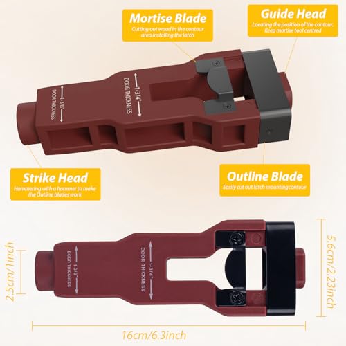 Door Lock Installation Kit with Door Latch Mortise Tool - size: B