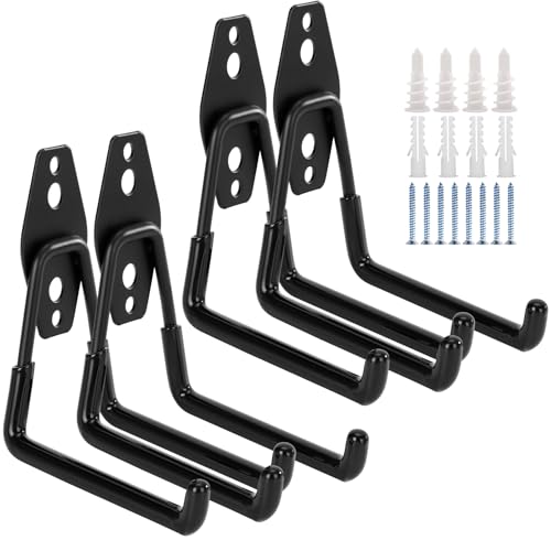 4 Pack Garage Hooks Heavy Duty, 5.1 inch Square Utility Hooks