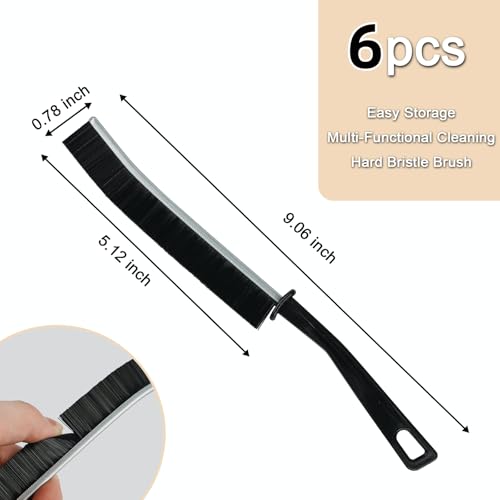 Hard Bristle Crevice Cleaning/Gap Cleaning Brush,Slim Flat Curved Brush