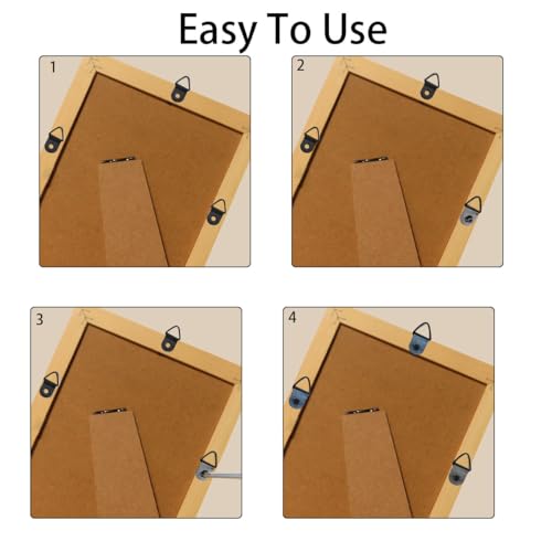 100 Pieces Small Triangle Ring Steel Picture Hangers with 100 Pieces Screws - color: Black