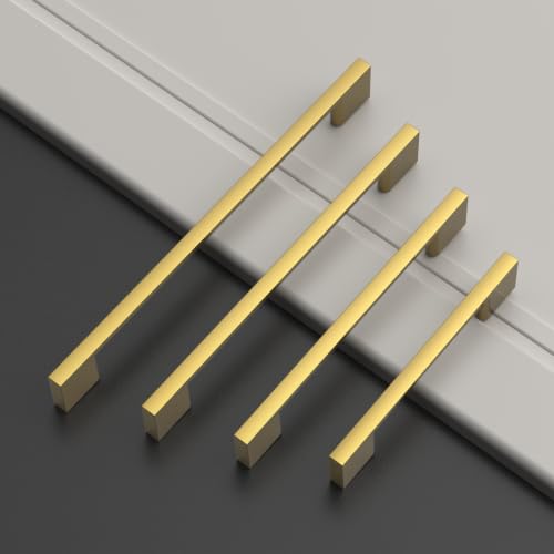 Amerdeco 10 Pack Heavy Duty Solid Zinc Alloy Vibrant Brushed Moderne Brass Cabinet Pulls 3" - color: Brushed Moderne Brass, size: 3" hole center