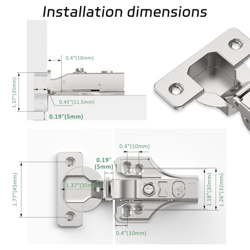 2 Pairs 4 Packs Full Overlay Soft Close Cabinet Hinges,3/4 inch Face Frame Soft Close Hinges with Hydraulic Damper,Concealed 3D Adjustable for Frame&Frameless Cabinets - size: Full Overlay