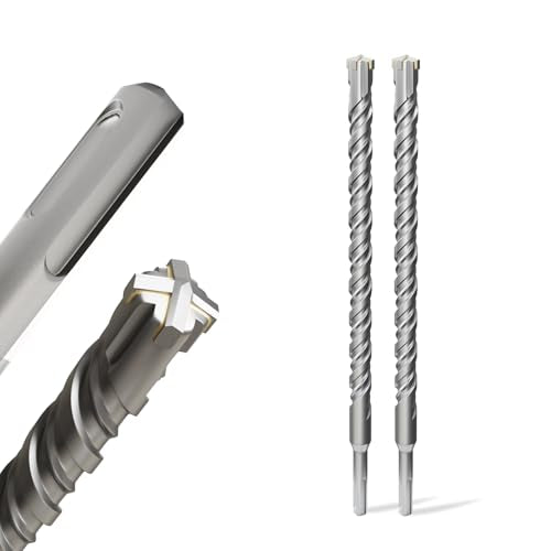 2PCS SDS Plus Rotary Hammer Drill Bits, 2pcs (3/4"*12"-19mm*310mm) - 4 Carbide Cutting Edges, Ideal for Masonry| Heavy-Duty Masonry |Hammer Drill Bits for Precision Drilling - size: 2pcs (19mm*310mm)