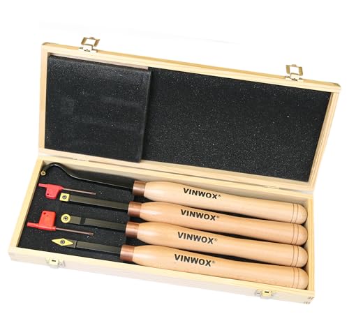 TITANIUM Coated Replacement Wood Turning Carbide Tip Set for VINWOX 3 PCS & 4 PCS Carbide Turning Tool Set, 2 of each Finisher (big and small size), Detailer, 4 of 2" Straight/Radius Combo, Pack of 10 - size: Blade