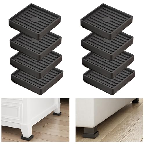 Bed Risers Heavy Duty, Set of 8, Stackable Square Furniture Risers, Black - size: 8pcs 3" Square