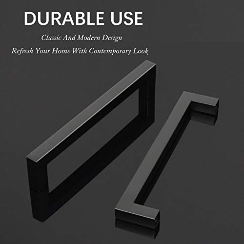 KNOBWELL 6 Pack Cabinet Handles Matte Black, Euro Style Stainless Steel T Bar Kitchen Cabinet Handles - 6-3/10" Hole Centers, 6-7/10" Overall Length - color: Matte Black, size: Hole Center:6-3/10 inch(160mm)