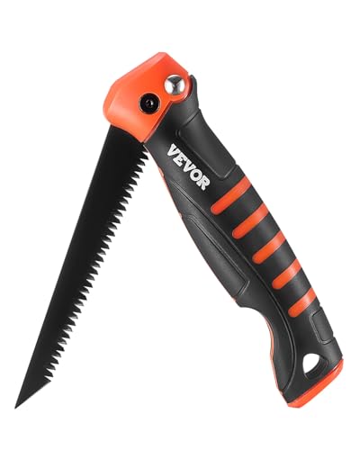 VEVOR Folding Jab Saw, 5 in Foldable Keyhole Saw with Soft Grip Handle, Folding Drywall Hacksaw with Triple Ground Teeth and Sharp Tip, for Drywall, Wood, PVC Pipes, Thin Sheets, Wall Panels - size: 5 inch