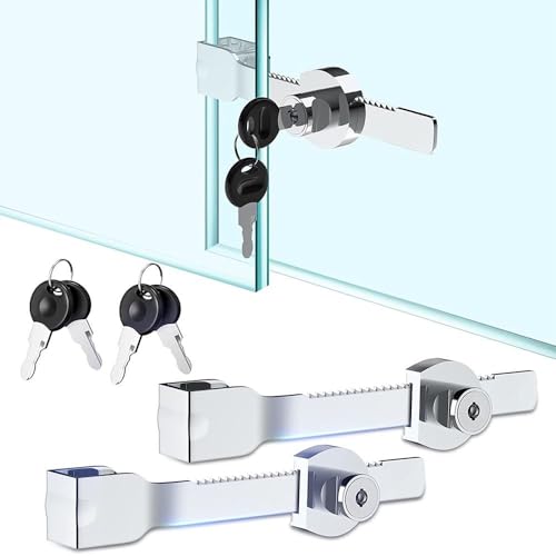 Sliding Glass Durable 328 Window Lock Showcase Cabinet for 2mm-6mm with Key(All Open)