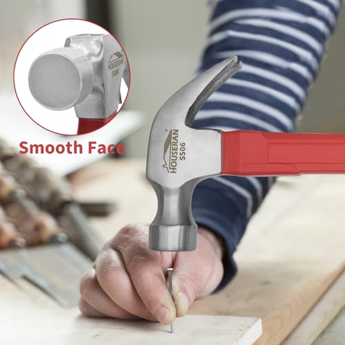 16oz Claw Hammer, Heavy Duty Hammer with Straight Rip Claw