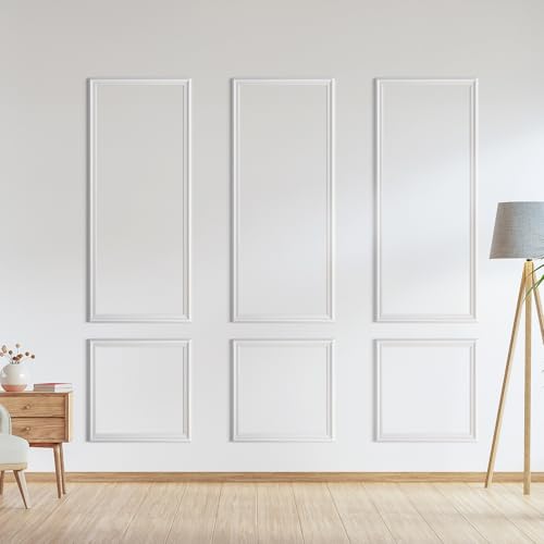 Peel and Stick Wall Molding Kit, Accent Wall Panels for Interior Wall Decor with Double-Sided Tape, 3 Set Pre-Cut PS Wainscoting Panels (54 * 24 in) - size: 54x24, style: T40-2