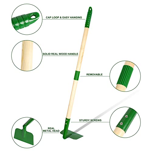 Kids Garden Set with Wheelbarrow, Real Metal Garden Tools for Kids Ages 3+ | Shovel, Rake, Outdoor Backyard Digging Weeds & Yard Play, Birthday Gift for Boys & Girls Age 2 3+ - color: Green&yellow-8pcs