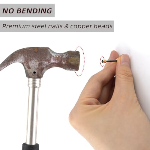 90 Pcs Nails for Hanging Picture Decorative Nail for Hanging Wall Decor Pictures Frame Kit 3 Sizes Picture Hangers Photo Hanger Made of Steel Pin & Brass Head Nails Hardware with Plastic Box (Black)