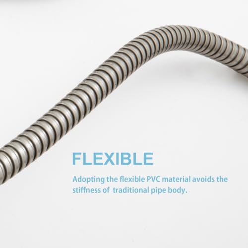 OFFO Shower Hose, Brushed Nickel 100 in Kink Free Stainless Steel Shower Hose Attachment Electroplating Handheld Shower Head Hose Flex Hoses Extension with Brass Insert & Nut for Pet Bathing Cleaning - color: Brushed Nickel, size: 100 in