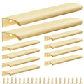 Malimali 10 Pack 7.87" Gold Edge Finger Pulls for Cabinets, Drawer Handles - color: Brushed Gold, size: 200mm/7.87" (10Pcs)