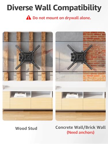 ELIVED Full Motion TV Wall Mount for 26-60" TVs, Max VESA 400x400, 77 lbs. - size: Arm: 16" TV: 26-60"