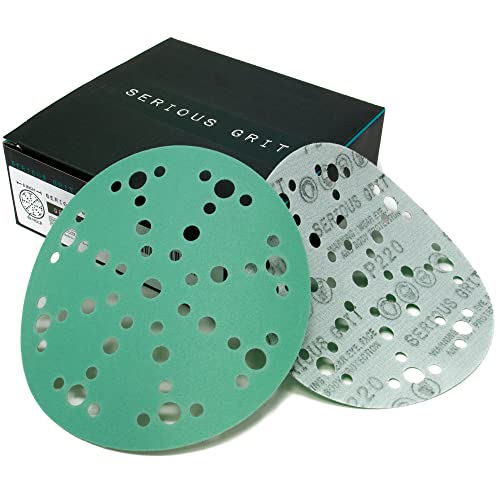 Serious Grit - 6-Inch 49-Hole P220 Grit Sanding Discs - 50 Pack Box - size: 220 Grit