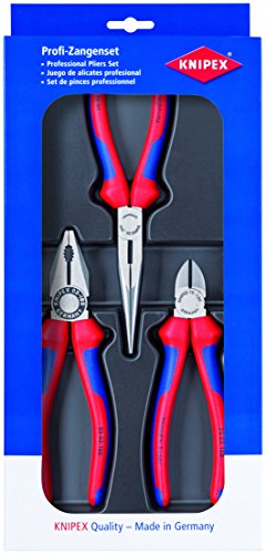 Knipex Tools 00 20 11 Combination Long Needle Nose Pliers and Diagonal Cutters Assembly Tool Set (3 Piece)