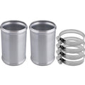 AC PERFORMANCE 2.75" (70mm) OD Aluminum Alloy Hose Joiner Silicone Pipe Connector Bead, 4" Length with 304 SS Clamps, Pack of 2 - size: 2.75" (70mm) - 2PCS
