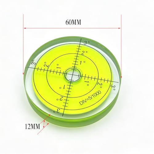 60mm Pure Glass Universal Horizontal Bubble Level Instrument Level Bubble Beads with （green） - color: High Temperature（pure Glass Green）