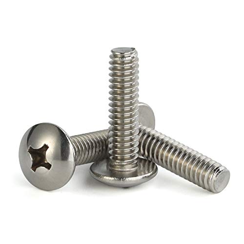 Mellewell #10-24 x 5/8" Truss Head Machine Screws, Full Thread, 18-8 Stainless Steel, Quantity 50 - color: Silver, size: #10-24 x 5/8"