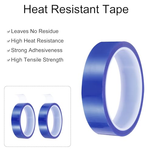 uxcell Blue Heat Tape, 1 Roll 25mmx33m 108ft High Temperature Heat Resistant Tape for Sublimation,Heat Vinyl Press,Heat Transfer, Circuit Board, No Residue - color: Blue, size: 25mmx33m