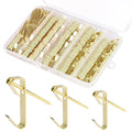 Picture Hanging Hooks 230 Pieces,10lb, 20lb, and 30lb Picture Hangers ,Nails Hanging Kit, Metal Picture Hangers for Drywall Wooden Wall,Gold - color: Gold
