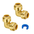 SUNGATOR 1/2 Inch 90 Degree Elbow, Push to Connect Pipe Fittings, 2-Pack - color: Brass Elbow, 2 Pack, size: 1/2 Inch