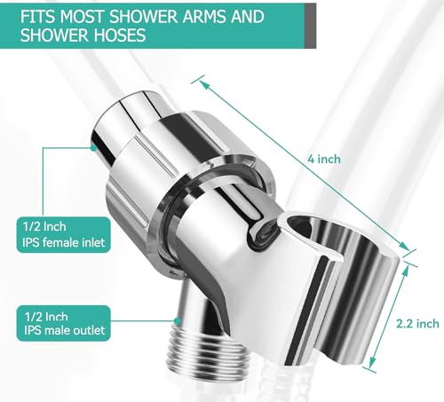 MAAYAYA Brass Ball Shower Holder, 360° Adjustable ABS Bracket, Chrome - color: Chrome